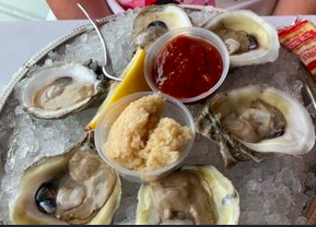 The Green Flash Restaurant signature dishes Gulf Oysters On The Half Shell
Hot Flash Shrimp
Shrimp Quesadilla
